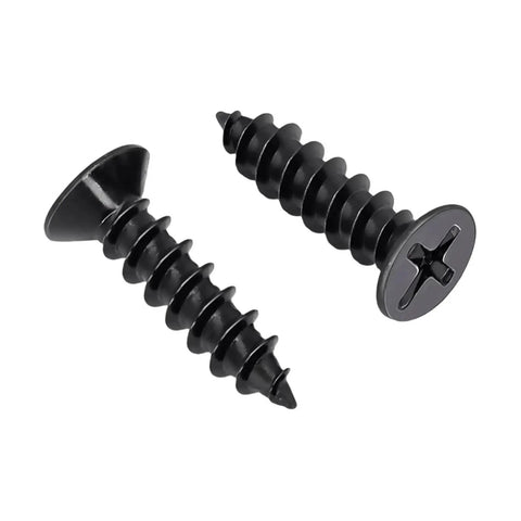 Premium Heavy Duty Black Carbon Steel Phillips Wood Screws Self Tapping Countersunk Fasteners M3 X 6mm in black color