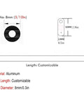 Diagram of Anti Fall Shelf Lip Guard Fence Set showing customizable aluminum rods dimensions for closet shoe and bathroom racks.