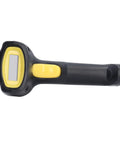 Wired USB Barcode Scanner Handheld Reader With 640x480 Resolution for store supermarket pharmacy front view black yellow durable