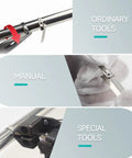 Heavy Duty 28 Inch 304 Stainless Steel Zip Ties Locking Cable Ties 250Lb Tensile shown with tools for securing items