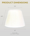 Empire Style Side Pleated Basic Lamp Shade White 12 Inch Top 20 Inch Bottom 15 Inch Height Silk Shantung Fabric With Off White Styrene Lining No Fuss Easy To Install Elevates Living Room Bedroom Or Office Decor
