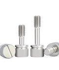 Pro Quality 10 Pack M2X10MM Captive Panel Screws With Knurled Slotted Heads For Easy Manual Adjustment And Strictly Zero Dropout Hassles On Electronic Chassis Crafted Heavy Duty To Keep All Parts Locked Down Tight in stainless steel, showing various sizes.