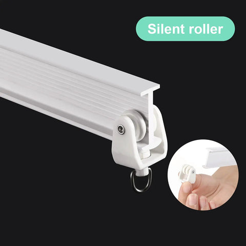 Bendable Ceiling Curtain Track System for Bay Windows and Room Dividers Flexible Curtain Rail Cut To Length White 9.8 Ft Easy DIY Install No Tools Required Ideal for Bunk Beds and Odd Shaped Windows, white silent roller track