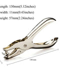 Durable 6mm Metal Hole Punch For Scrapbooking And Loose-Leaf Paper, portable office tool with dimensions.