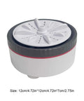 No Sweat Portable Mini Turbo Washing Machine With Steady Grip Base For Daily Baby Laundry And Underwear Lightweight Micro Usb Rechargeable Compact Countertop Cleaner, compact white washer top view.