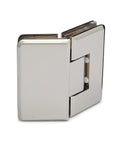 Oceana Heavy Duty Adjustable 135 Degree Glass To Glass Hinge For Three Eighths Inch To One Half Inch Doors polished nickel close-up