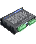 StepperOnline DM556T digital stepper driver in a black enclosure with green terminal block connectors.