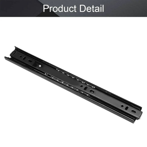 14 Inch Full Extension Drawer Slides With Ball Bearing, 40mm Wide Cold Rolled Steel, Black Finish, Heavy Duty 100lb Capacity