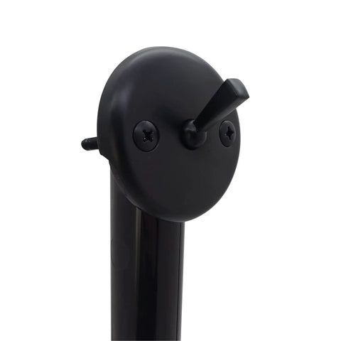 Matte Black One And A Half Inch Tubular Bath Waste Drain Kit With Trip Lever Faceplate Beehive Grid And Color Matching Screws