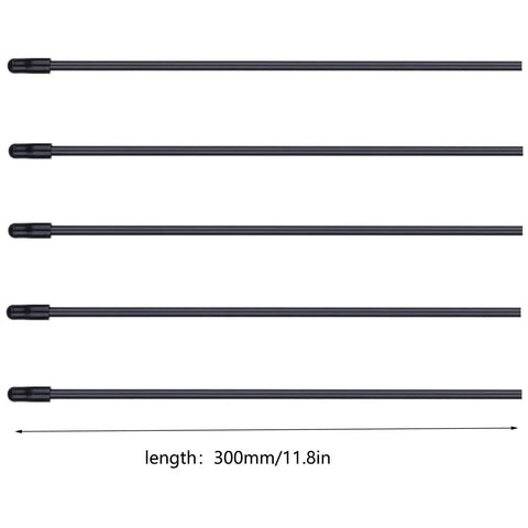 5 Piece Black Plastic Antenna Tubes With Cap For Remote Control Cars FPV Drones Quadcopters Multirotors And 2.4G Receivers
