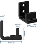 Bottom Floor Guide For Sliding Barn Door Adjustable Wall Mount No Ground Drilling Black 1 Piece Fits Door Thickness 3/4 To 2 3/8 Inches Made Of Metal And Steel Includes Floor Guide L Shape Wrench And Two Screws Easy To Install Protects Floor, black metal wall-mounted guide dimensions.