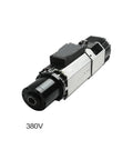 Heavy Duty Air Cooled CNC Spindle Motor 9Kw 380V 400Hz 2400Rpm viewed from side showing cooling fins and black end.