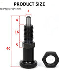 Hassle Free Push Fit Ball Nose Spring Plunger Featuring M8x1 Heavy Duty Steel Build with threaded dimensions shown in image.