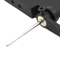 Close-up of Tail Wheel Assembly For RC Electric Airplane Replacement Landing Gear Kit, black EVA with metal rod for steering.