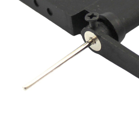 Close-up of Tail Wheel Assembly For RC Electric Airplane Replacement Landing Gear Kit, black EVA with metal rod for steering.
