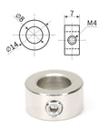 8Mm Shaft Lock Collar Set For T8 Lead Screws, 10 Pack With 10 Screws And M4 Hex Wrench, Built Tough Carbon Steel, diagram showing dimensions.