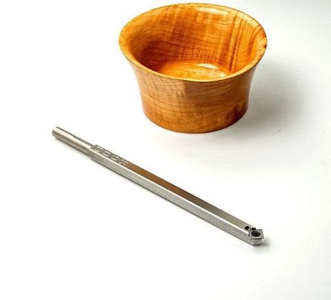 Carbide wood lathe turning tool, 90 Detailer, full-size, stainless steel, unhandled