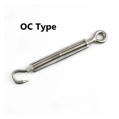 Stainless Steel 304 U Shaped Pad Eye Hook Ceiling Mount Hanger For Deck And Door Beefy Rugged Heavy Duty Ring Plate Clamp Fits One Eighth Inch Wire Rope M4 M5 M6 M8 Sizes, OC type