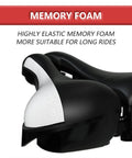 Width Adjustable Bike Seat for Comfort and Prostate Friendly Rides, Three Width Settings, memory foam close-up, black, 1-pack