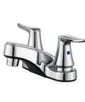 Chrome Modern 4 Inch Centerset Bathroom Sink Faucet With Dual Levers No Splash Aerated Stream for precise temperature and flow