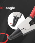 Internal Snap Ring Pliers 7 Inch 90 Degree Bent For Internal Circlips Precision Circlip Pliers close-up of 90-degree tip