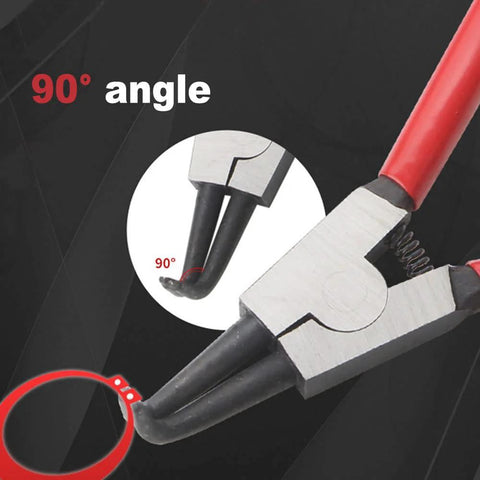 Internal Snap Ring Pliers 7 Inch 90 Degree Bent For Internal Circlips Precision Circlip Pliers close-up of 90-degree tip