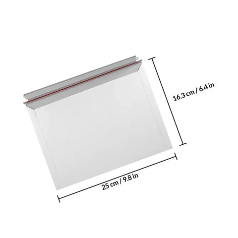 Rigid Self Seal Mailers 100 Pack Cardboard Envelopes Keep Documents Flat Quick Self Seal Bags with dimensions 25cm x 16.3cm