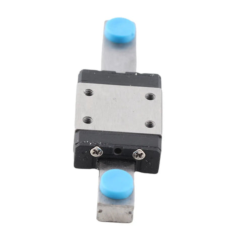 Compact Linear Motion Rail LWL7B Slider 7mm Wide 55mm Long with four-point load design and blue end caps for CNC and 3D printers