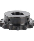 Heavy Duty Bevel Gear Pinion 25 Tooth Steel Chain Gear With 10 To 20mm Keyway Bore For Industrial Sprocket Wheel Motor Chain Drive System Low Vibration High Torque Hardened Surface For Durable Performance, side view