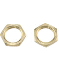 One Quarter Inch Brass Pipe Fittings With Female Threads Hex Lock Nuts And Flange Lock Nuts 16 Piece Set shown are brass hex nuts