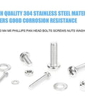 Hex Socket Bolt Kit 1220 Piece Set With Nuts, Washers And Tools In 304 Stainless Steel For Workshop Electronics Prototyping And Home Repairs with M2 M3 M4 M5 bolts