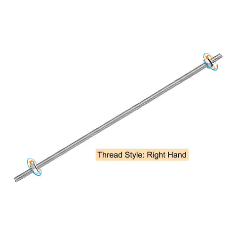 M4 threaded rod, 10 inch, stainless steel 201, right hand thread, part of 8 Piece M4 Threaded Rods Kit, includes hex nuts and washers.