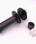 Heavy Duty Solid Steel Angle Grinder Buffing Wheel Extension Shaft Kit Featuring Built Tough Universal Mandrel Adapters, black steel components.