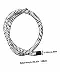 High Temp Steam Hose for Garment Steamers Flexible PVC Nylon Tube Replacement Part 78.6in length black and white pattern