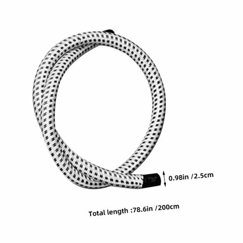 High Temp Steam Hose for Garment Steamers Flexible PVC Nylon Tube Replacement Part 78.6in length black and white pattern