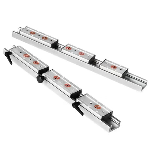 Solid Silver Sgr10 Dual Axis Linear Guide Block For 3D Printer Builds, showing 200mm wide linear guide with dual rails.