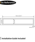 Size reference diagram for Matte Black 30 Inch Bathroom Towel Bar Made From SUS 304 Stainless Steel Wall Mount Modern Style