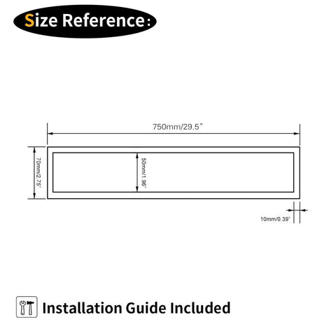 Size reference diagram for Matte Black 30 Inch Bathroom Towel Bar Made From SUS 304 Stainless Steel Wall Mount Modern Style