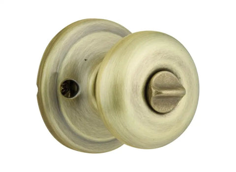 Juno Entry Door Knob With Lock And Key Secure Keyed Handle For Exterior Doors Front Entrance Or Bedroom Antique Brass Finish