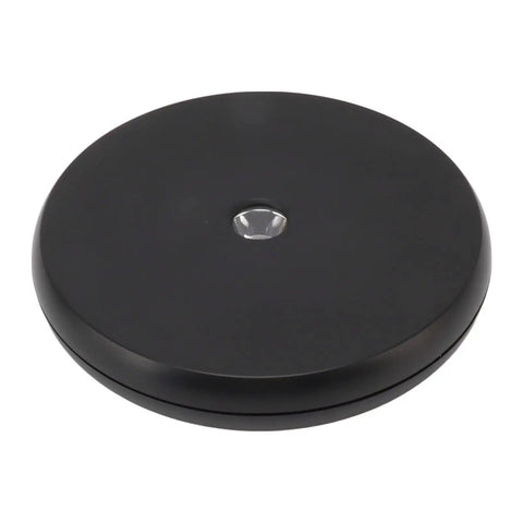 Super Sleek Led Rotating Display Stand With Glow Feature Noiseless Turntable For Jewelry And Cosmetics 25cm Black platform top view