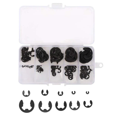 120 Piece E Clip Snap Circlip Kit Built To Last From Manganese Steel Retaining Rings For Machinery Maintenance In Sizes 1.5 To 10mm