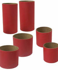 BT55 and BT60 Body Tube Couplers Set, six piece rocket tube connectors for model rockets, red cylindrical tubes