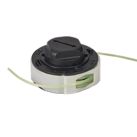 Side view of a black and white nylon spool from the 4 Pack C3-2 Trimmer Head Spools For Stihl Autocut C3-2 Compatible With FSA 57 FSE 52