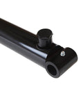 Built Tough Hydraulic Cylinder 1.5 Inch Bore 16 Inch Stroke Welded Ram With Cross Tube Ends Double Acting 3500 PSI SAE 6 Ports 1 Inch Rod Diameter Retracted 24 Inch Extended 40 Inch For Heavy Lifting black welded hydraulic cylinder with cross-tube end and port