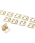 Rotating Concealed Cabinet Hinges, 20 pack tiny metal door hardware for cabinets and furniture, gold finish, four-hole mount