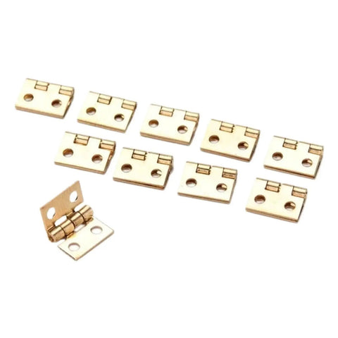 Rotating Concealed Cabinet Hinges, 20 pack tiny metal door hardware for cabinets and furniture, gold finish, four-hole mount