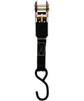 Heavy Duty Ratchet Straps 1 Inch By 10 Feet 4 Pack Cargo Tie Downs With Reinforced Polyester Webbing And Vinyl Coated Hooks, black strap with metal hook.