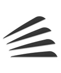 4 Inch Plastic Fletching Vanes For DIY Archery Arrows 50 Pack Black High Durability TPU Vane Set, displayed in a row