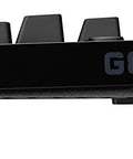 Full Size Mechanical Gaming Keyboard Loaded With Snappy Romer G Switches Dynamic Rgb Illumination And Hassle Free Media Controls For Your Sick Desktop Battlestation Build, side view showing keys and cable.