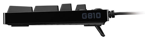 Full Size Mechanical Gaming Keyboard Loaded With Snappy Romer G Switches Dynamic Rgb Illumination And Hassle Free Media Controls For Your Sick Desktop Battlestation Build, side view showing keys and cable.
